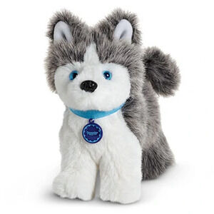 American Girl Dog Pet Siberian Husky Pepper Blue Eyes Collar Name Tag Gift Bag